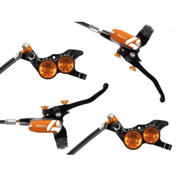 Hope Tech4 V4 Pair Black/Orange braided line