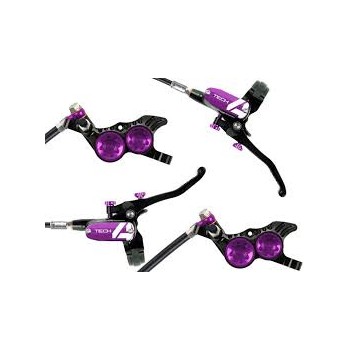 Paar Hope Tech4 V4 Schwarz/Violett Stahlflexleitung