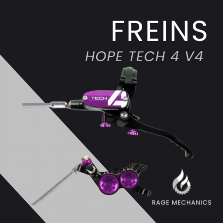 Hope Tech4 V4 Pair Black/Purple braided hose