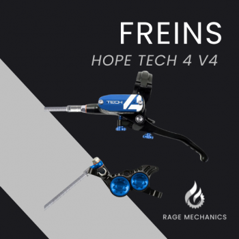 Hope Tech4 V4 Brakes Pair Black/Blue braided hose