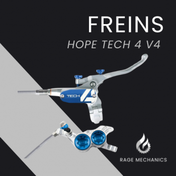 Paire Hope Tech4 V4 Argent/Bleu durite aviation