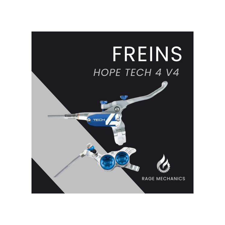 Hope Tech4 V4 Paar Silber/Blau Stahlflexleitung