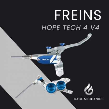 Hope Tech4 V4 Pair Silver/Blue Braided Hose