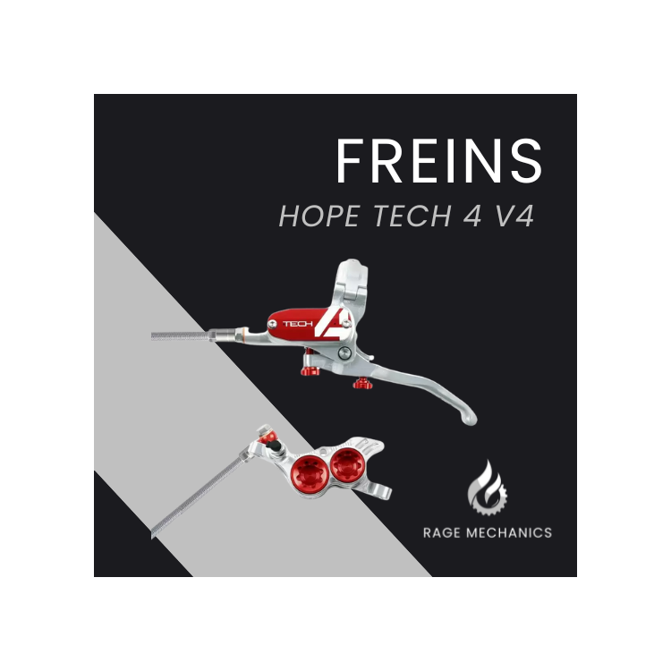 Coppia Hope Tech4 V4 Argento/Rosso tubo in treccia