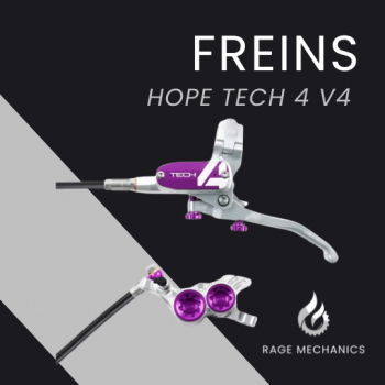 Hope Tech 4 V4 Pair Silver/Purple braided hose
