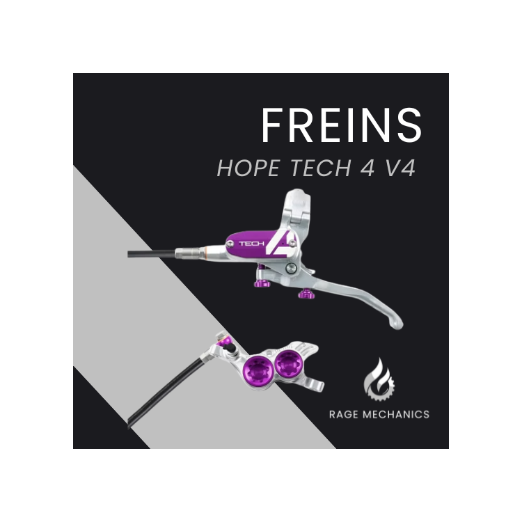 Hope Tech 4 V4 Pair Silver/Purple braided hose