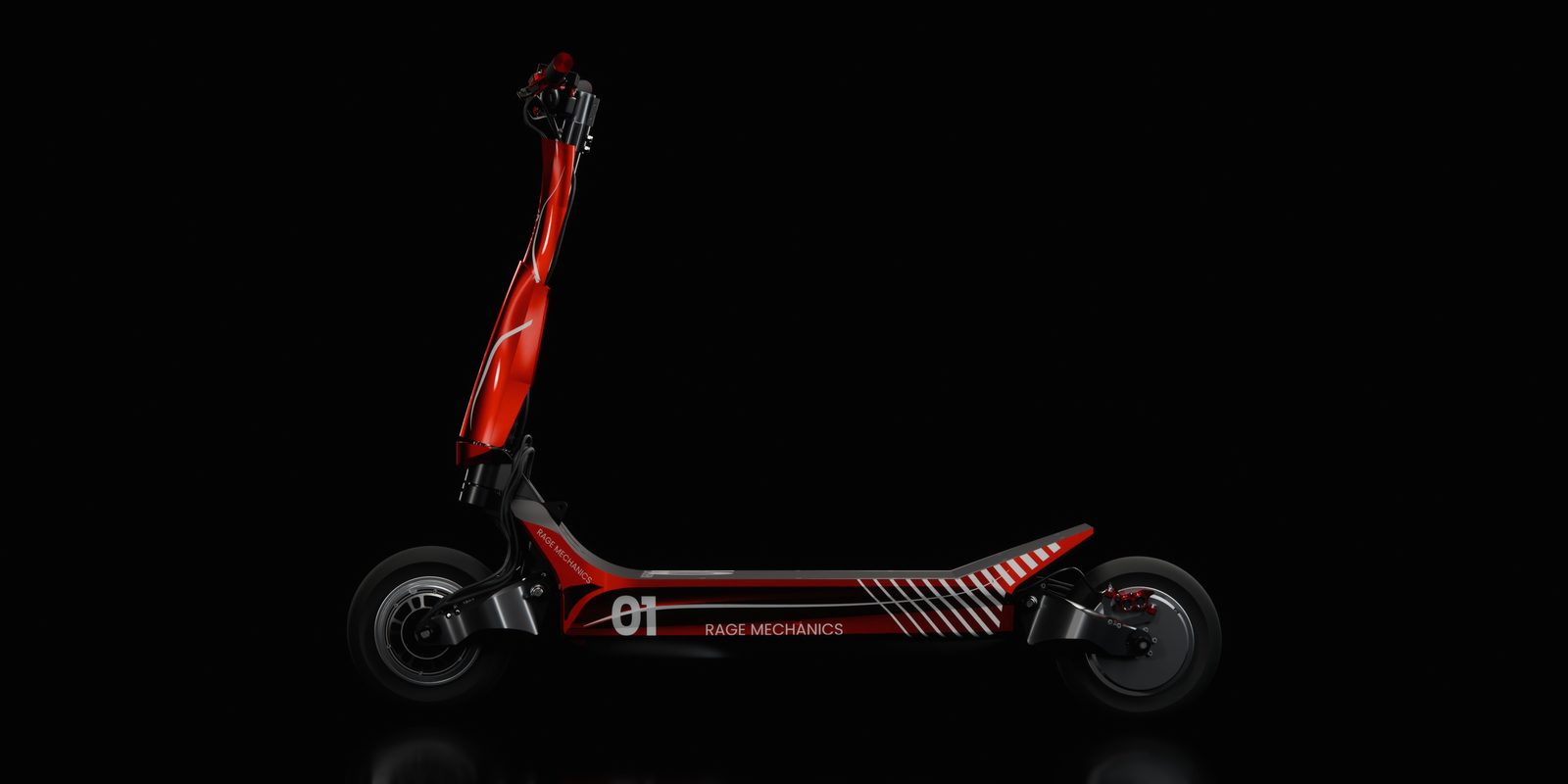 La trottinette électrique RM-X de Rage Mechanics, vue de profil