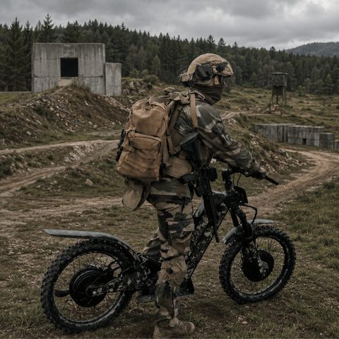 Vecteur trial électrique Spectre d'Étendard sur un terrain d'exercice